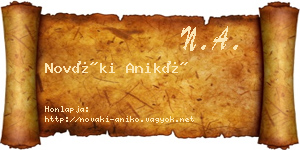 Nováki Anikó névjegykártya